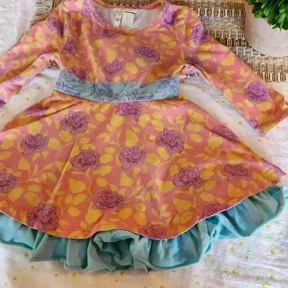 Matilda Jane size 10 Secret Fields Citronella‎ LS floral Dress B16 - Picture 4 of 6